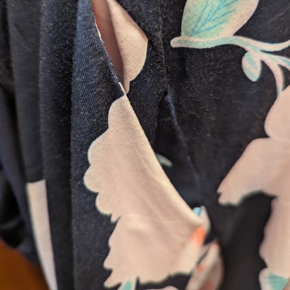 IHot women's XL blue halter top dress with floral flare knee length dress NWT - Picture 8 of 13